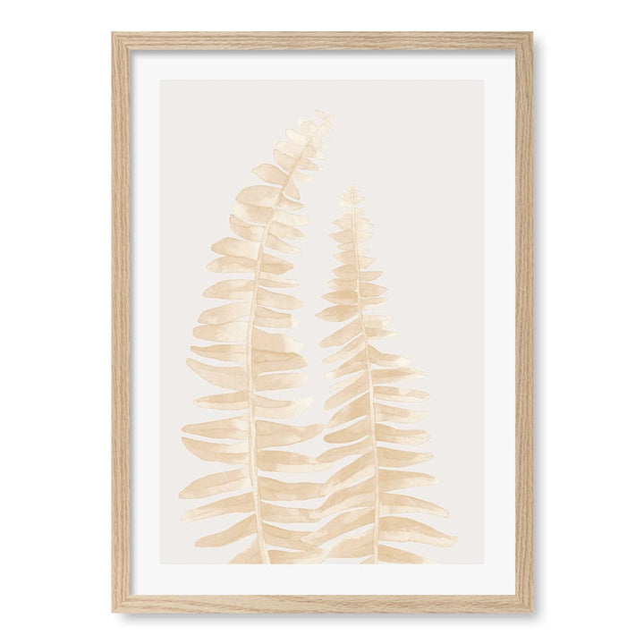 Watercolour Fern Leaves Beige Wall Art Print from our Australian Made Framed Wall Art, Prints & Posters collection by Profile Products (Australia) Pty Ltd
