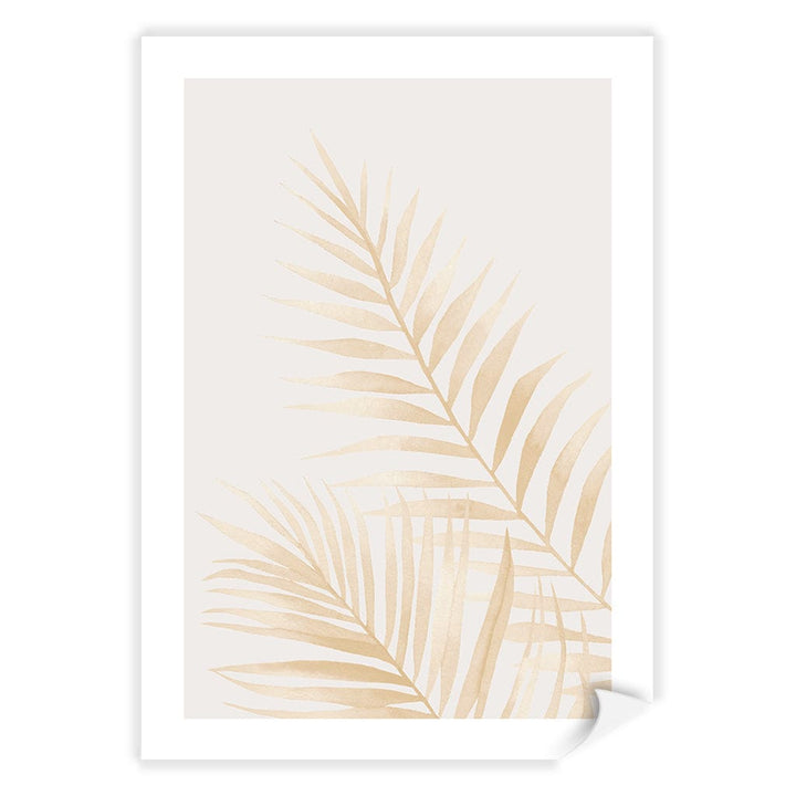 Watercolour Palm Leaves Beige Wall Art Print A2 (42 x 59.4cm) / Print Only / White Border from our Australian Made Framed Wall Art, Prints & Posters collection by Profile Products (Australia) Pty Ltd