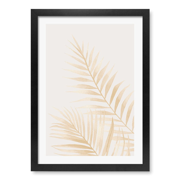 Watercolour Palm Leaves Beige Wall Art Print A3 (29.7 x 42cm) / Matte Black Frame / White Border from our Australian Made Framed Wall Art, Prints & Posters collection by Profile Products (Australia) Pty Ltd