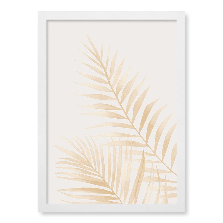 Watercolour Palm Leaves Beige Wall Art Print A3 (29.7 x 42cm) / Matte White Frame / No Border from our Australian Made Framed Wall Art, Prints & Posters collection by Profile Products (Australia) Pty Ltd