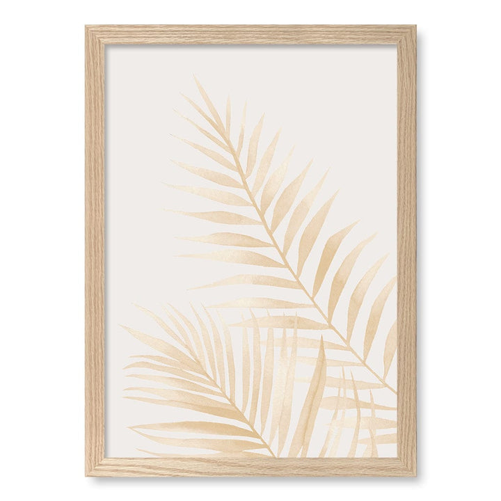Watercolour Palm Leaves Beige Wall Art Print A3 (29.7 x 42cm) / Natural Oak Frame / No Border from our Australian Made Framed Wall Art, Prints & Posters collection by Profile Products (Australia) Pty Ltd