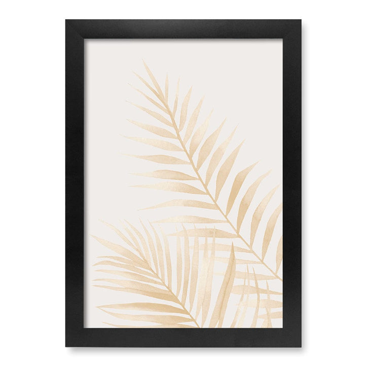 Watercolour Palm Leaves Beige Wall Art Print A4 (21 x 29.7cm) / Matte Black Frame / No Border from our Australian Made Framed Wall Art, Prints & Posters collection by Profile Products (Australia) Pty Ltd