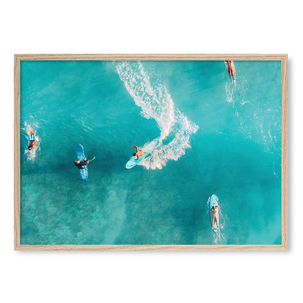 Wave Catcher Wall Art Print A1 (59.4 x 84.1cm) / Natural Oak Frame / No Border from our Australian Made Framed Wall Art, Prints & Posters collection by Profile Products (Australia) Pty Ltd