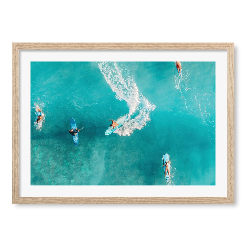 Wave Catcher Wall Art Print A2 (42 x 59.4cm) / Natural Oak Frame / White Border from our Australian Made Framed Wall Art, Prints & Posters collection by Profile Products (Australia) Pty Ltd