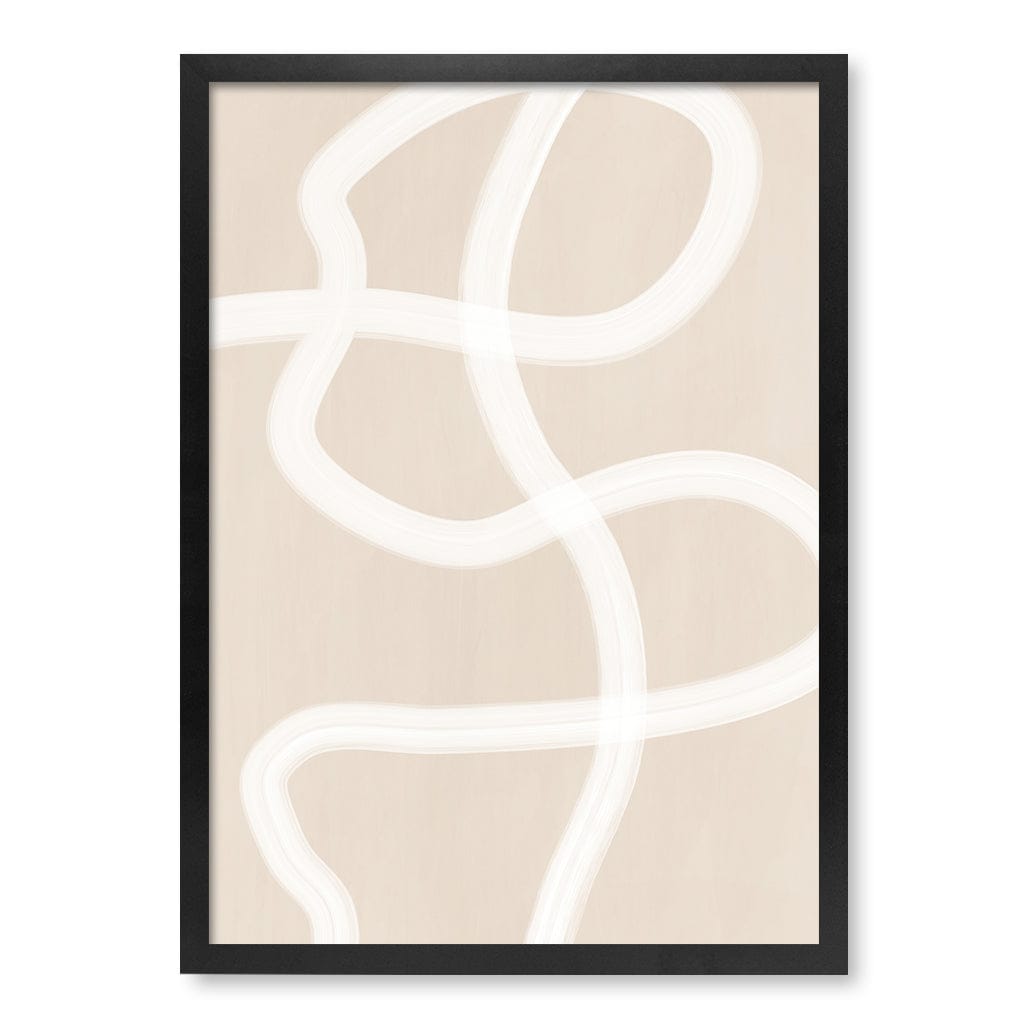White Brush Stroke 1 Wall Art Print A4 (21 x 29.7cm) / Matte Black Frame / No Border from our Australian Made Framed Wall Art, Prints &amp; Posters collection by Profile Australia