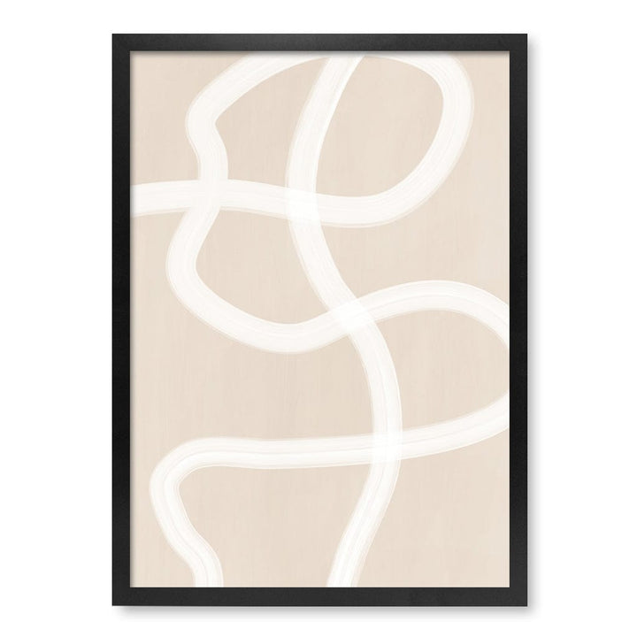 White Brush Stroke 1 Wall Art Print A4 (21 x 29.7cm) / Matte Black Frame / No Border from our Australian Made Framed Wall Art, Prints & Posters collection by Profile Australia