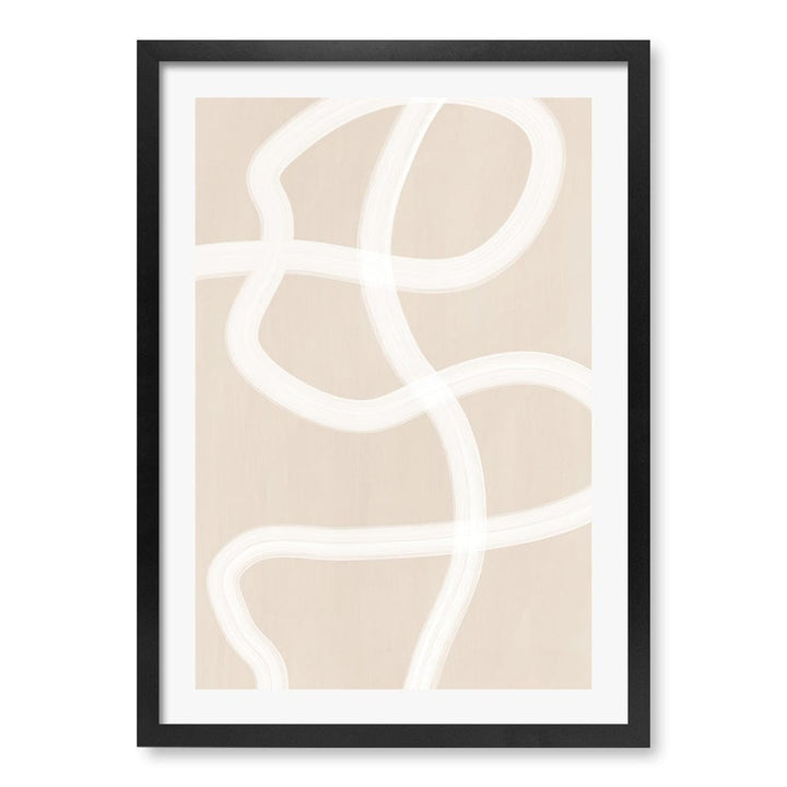 White Brush Stroke 1 Wall Art Print A4 (21 x 29.7cm) / Matte Black Frame / White Border from our Australian Made Framed Wall Art, Prints & Posters collection by Profile Australia