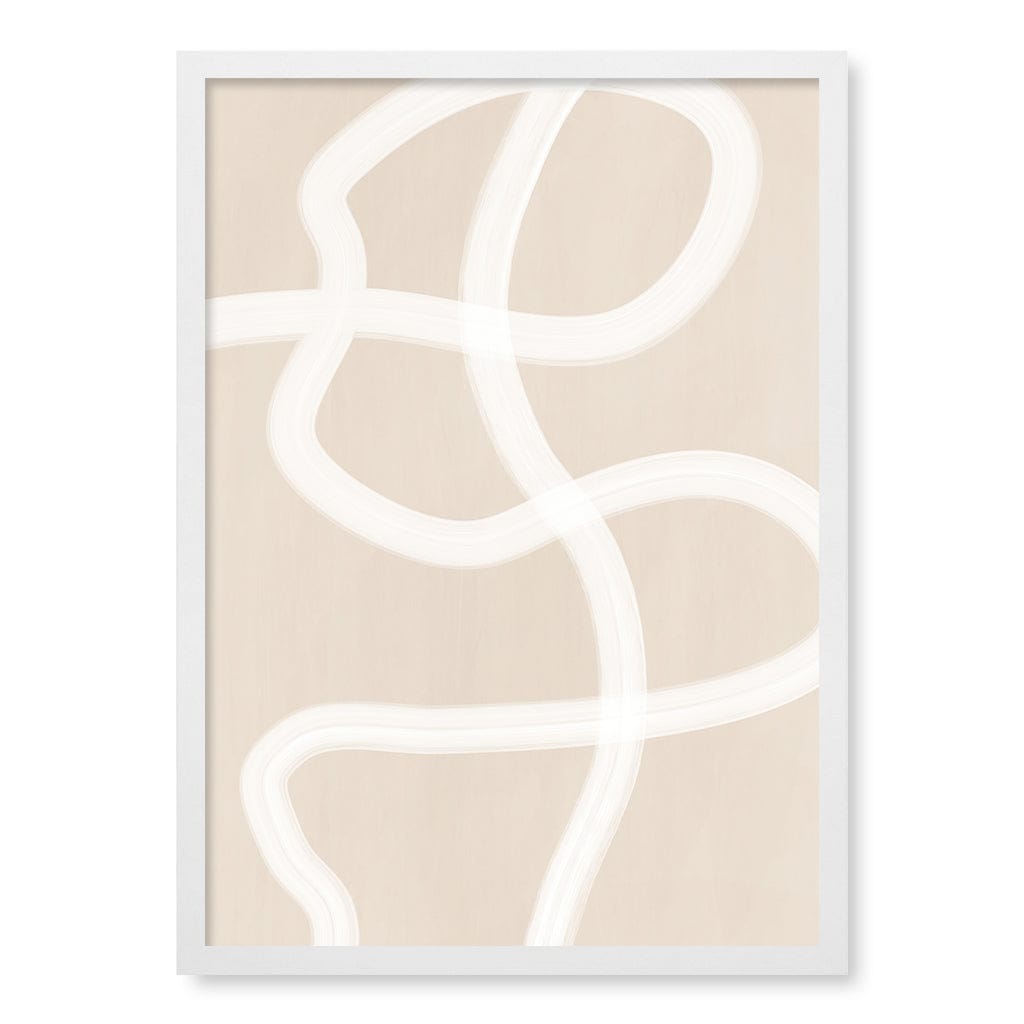 White Brush Stroke 1 Wall Art Print A4 (21 x 29.7cm) / Matte White Frame / No Border from our Australian Made Framed Wall Art, Prints &amp; Posters collection by Profile Australia