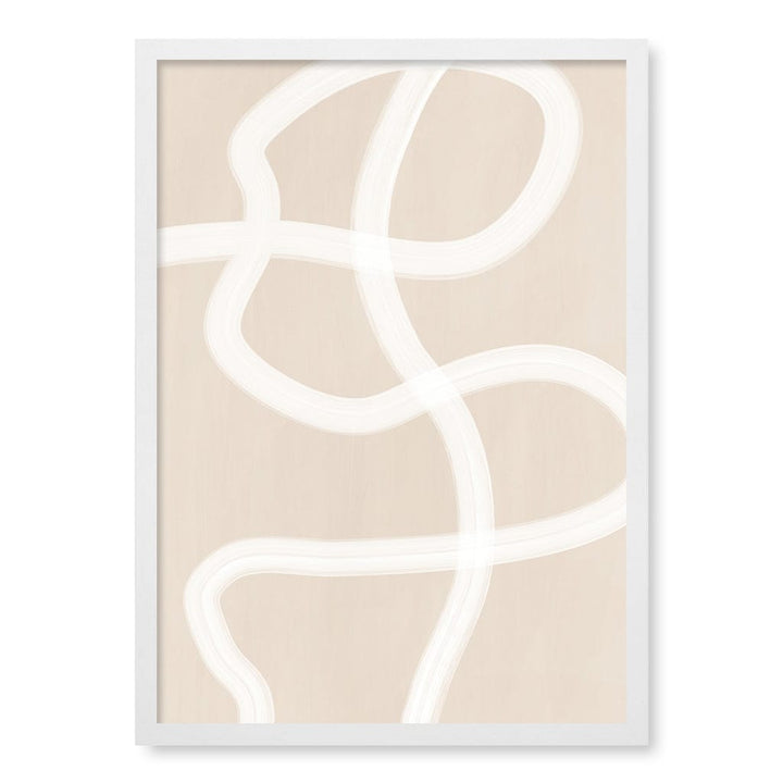 White Brush Stroke 1 Wall Art Print A4 (21 x 29.7cm) / Matte White Frame / No Border from our Australian Made Framed Wall Art, Prints & Posters collection by Profile Australia
