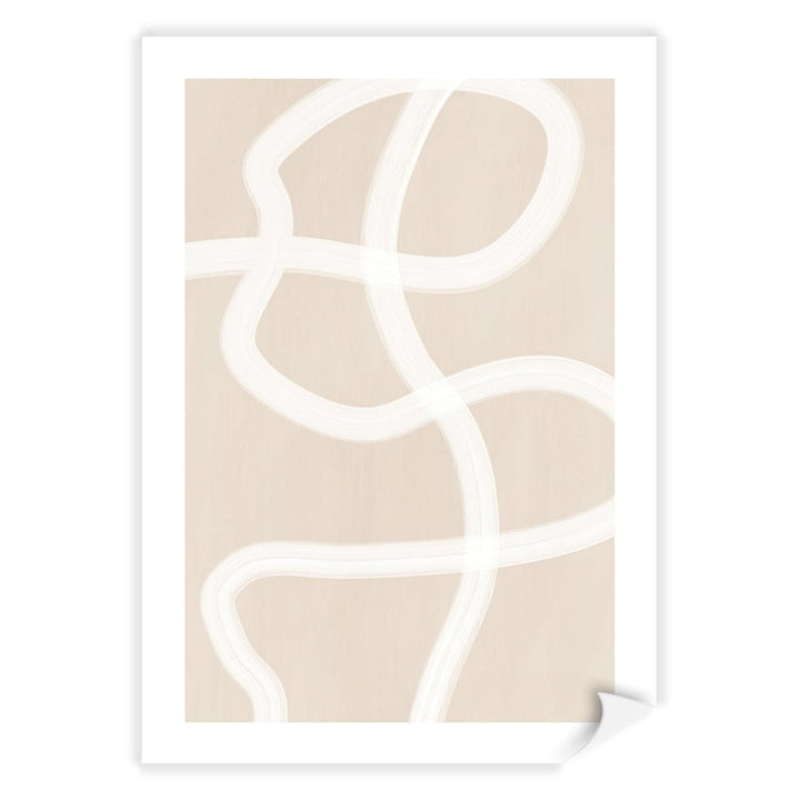 White Brush Stroke 1 Wall Art Print A4 (21 x 29.7cm) / Print Only / White Border from our Australian Made Framed Wall Art, Prints & Posters collection by Profile Australia
