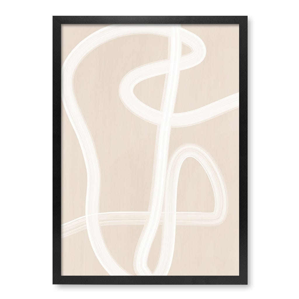 White Brush Stroke 2 Wall Art Print A4 (21 x 29.7cm) / Matte Black Frame / No Border from our Australian Made Framed Wall Art, Prints &amp; Posters collection by Profile Australia