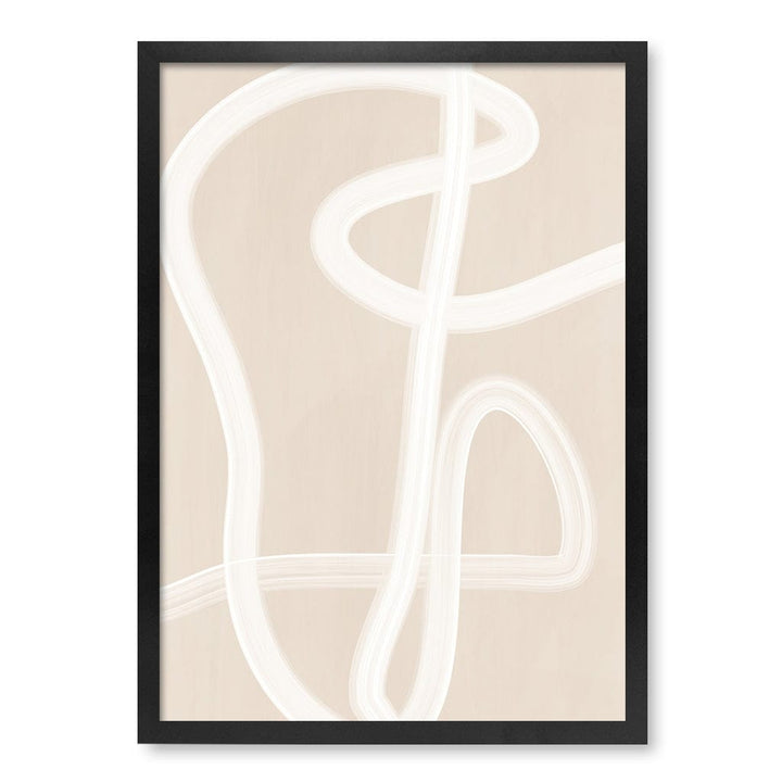 White Brush Stroke 2 Wall Art Print A4 (21 x 29.7cm) / Matte Black Frame / No Border from our Australian Made Framed Wall Art, Prints & Posters collection by Profile Australia