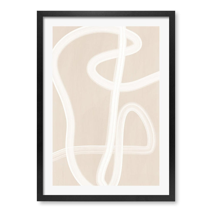 White Brush Stroke 2 Wall Art Print A4 (21 x 29.7cm) / Matte Black Frame / White Border from our Australian Made Framed Wall Art, Prints & Posters collection by Profile Australia