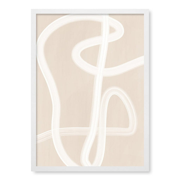 White Brush Stroke 2 Wall Art Print A4 (21 x 29.7cm) / Matte White Frame / No Border from our Australian Made Framed Wall Art, Prints & Posters collection by Profile Australia