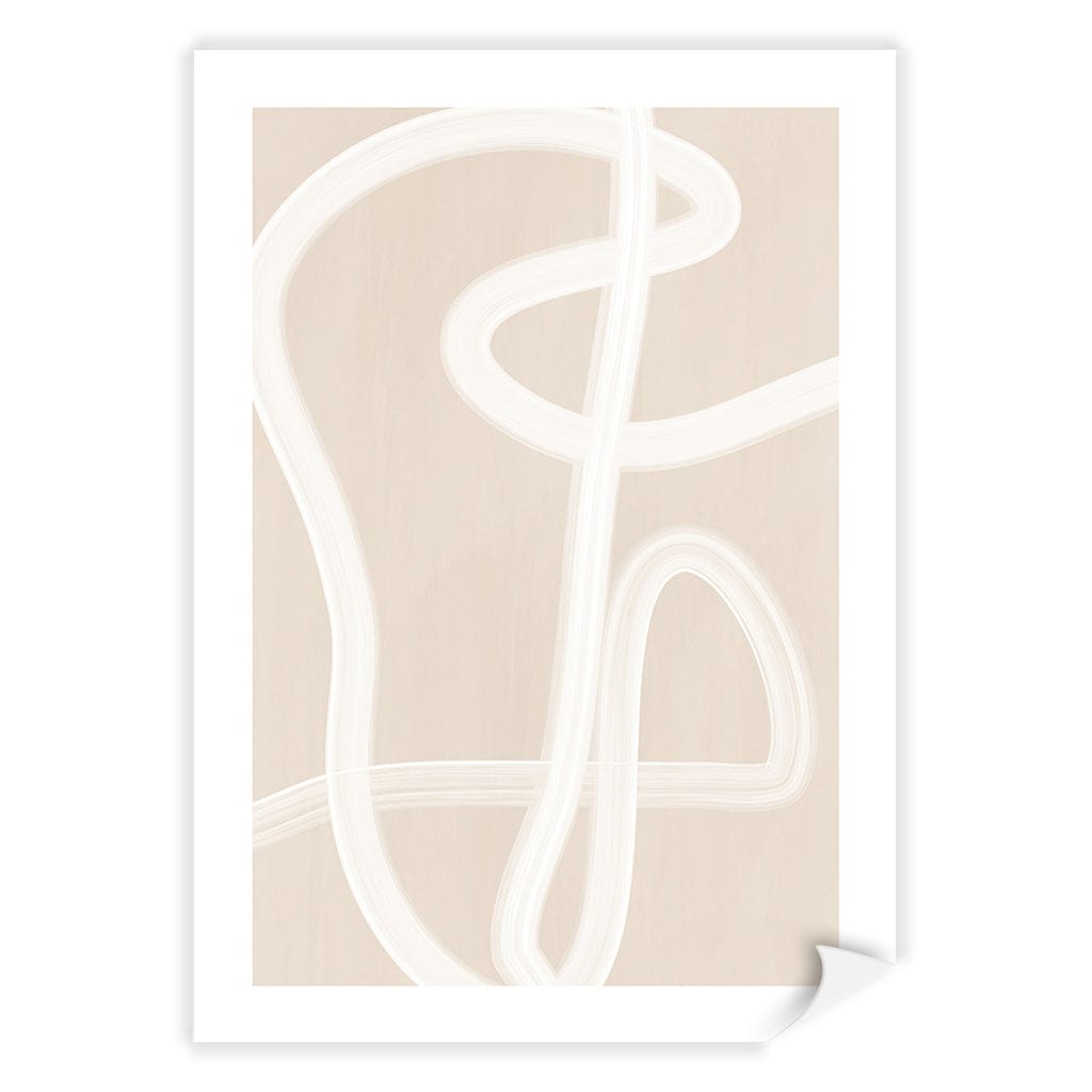 White Brush Stroke 2 Wall Art Print A4 (21 x 29.7cm) / Print Only / White Border from our Australian Made Framed Wall Art, Prints &amp; Posters collection by Profile Australia