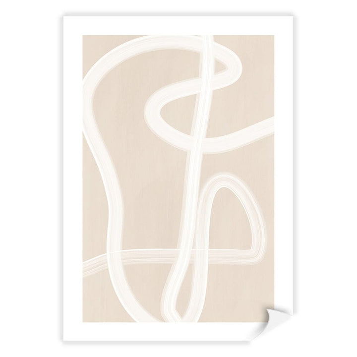 White Brush Stroke 2 Wall Art Print A4 (21 x 29.7cm) / Print Only / White Border from our Australian Made Framed Wall Art, Prints & Posters collection by Profile Australia