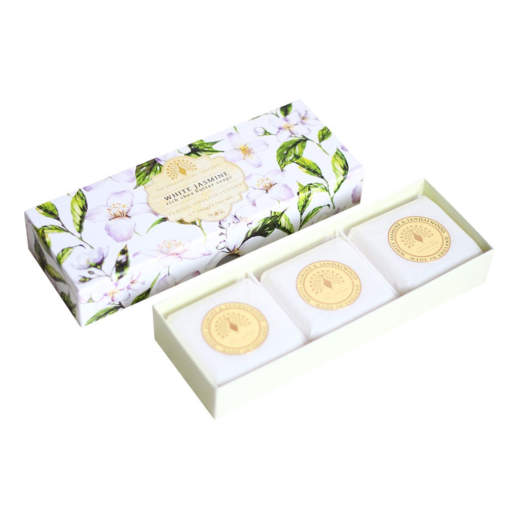 White Jasmine & Sandalwood Triple Soap Bars Gift Set 3x100g from our Luxury Bar Soap collection by The English Soap Company