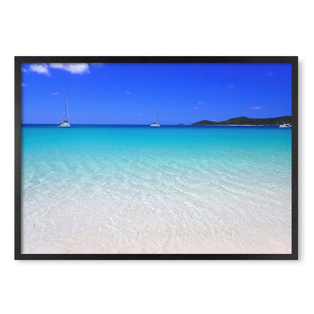 Whitehaven Beach Wall Art Print A1 (59.4 x 84.1cm) / Matte Black Frame / No Border from our Australian Made Framed Wall Art, Prints & Posters collection by Profile Products (Australia) Pty Ltd