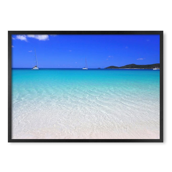 Whitehaven Beach Wall Art Print A1 (59.4 x 84.1cm) / Matte Black Frame / No Border from our Australian Made Framed Wall Art, Prints & Posters collection by Profile Products (Australia) Pty Ltd