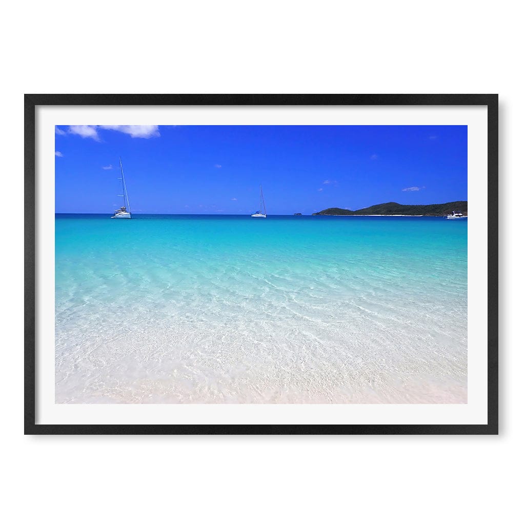 Whitehaven Beach Wall Art Print A1 (59.4 x 84.1cm) / Matte Black Frame / White Border from our Australian Made Framed Wall Art, Prints & Posters collection by Profile Products (Australia) Pty Ltd
