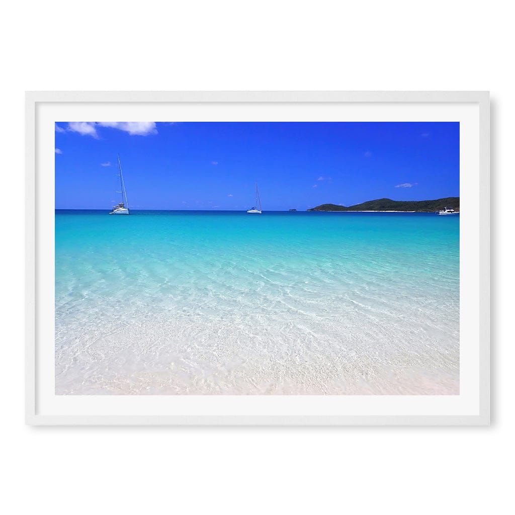 Whitehaven Beach Wall Art Print A1 (59.4 x 84.1cm) / Matte White Frame / White Border from our Australian Made Framed Wall Art, Prints & Posters collection by Profile Products (Australia) Pty Ltd