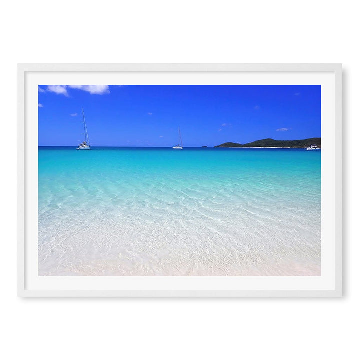 Whitehaven Beach Wall Art Print A1 (59.4 x 84.1cm) / Matte White Frame / White Border from our Australian Made Framed Wall Art, Prints & Posters collection by Profile Products (Australia) Pty Ltd