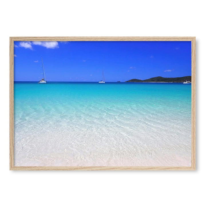 Whitehaven Beach Wall Art Print A1 (59.4 x 84.1cm) / Natural Oak Frame / No Border from our Australian Made Framed Wall Art, Prints & Posters collection by Profile Products (Australia) Pty Ltd