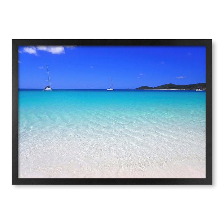 Whitehaven Beach Wall Art Print A2 (42 x 59.4cm) / Matte Black Frame / No Border from our Australian Made Framed Wall Art, Prints & Posters collection by Profile Products (Australia) Pty Ltd