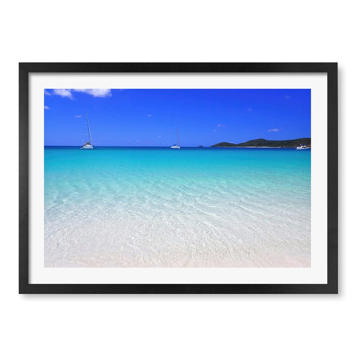 Whitehaven Beach Wall Art Print A2 (42 x 59.4cm) / Matte Black Frame / White Border from our Australian Made Framed Wall Art, Prints & Posters collection by Profile Products (Australia) Pty Ltd