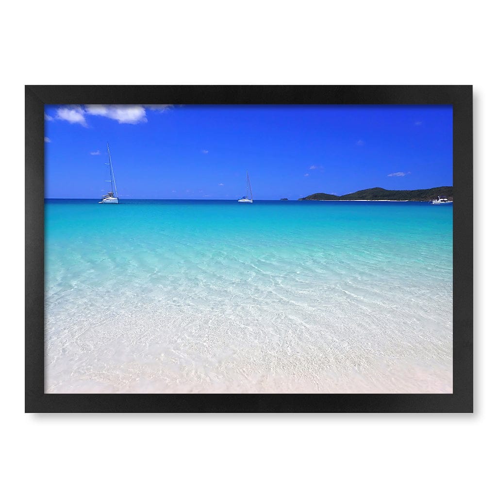 Whitehaven Beach Wall Art Print A3 (29.7 x 42cm) / Matte Black Frame / No Border from our Australian Made Framed Wall Art, Prints & Posters collection by Profile Products (Australia) Pty Ltd