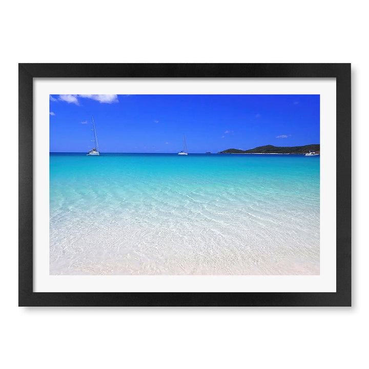 Whitehaven Beach Wall Art Print A3 (29.7 x 42cm) / Matte Black Frame / White Border from our Australian Made Framed Wall Art, Prints & Posters collection by Profile Products (Australia) Pty Ltd