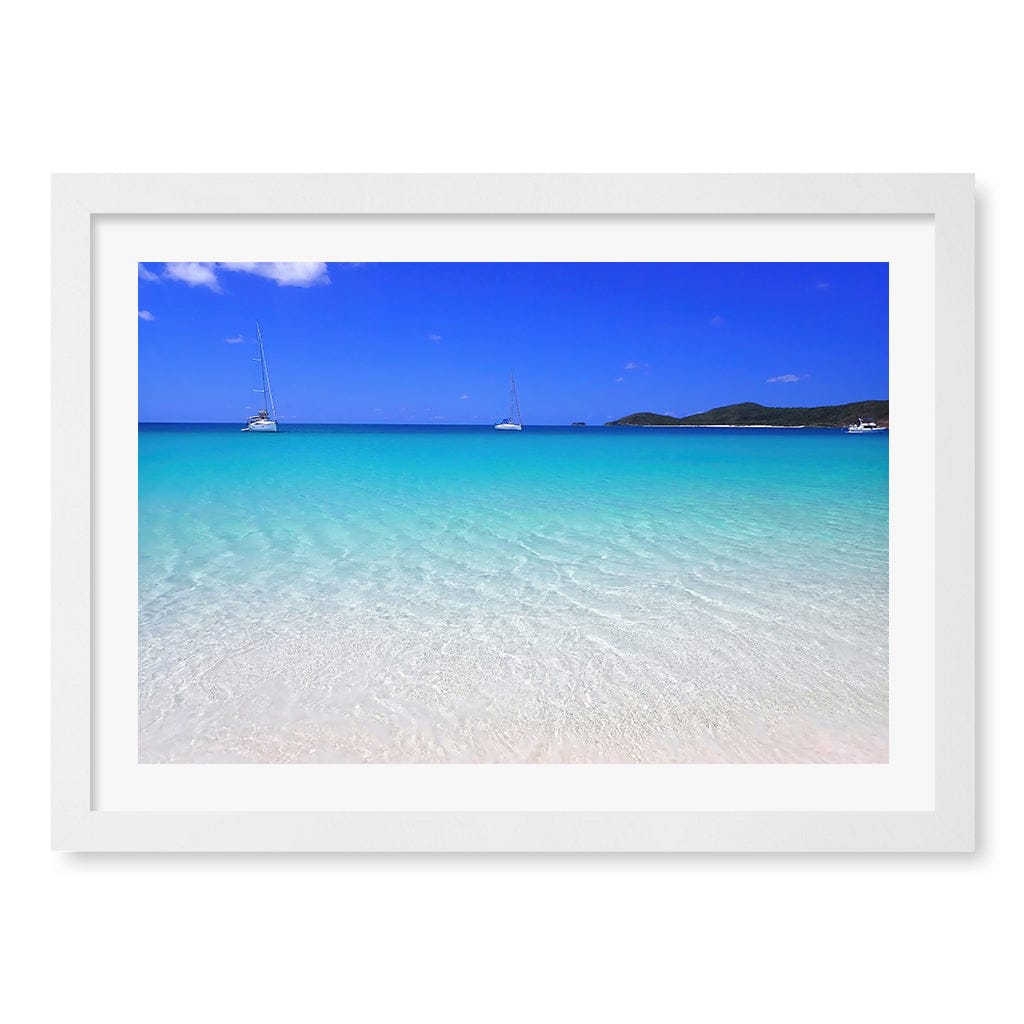 Whitehaven Beach Wall Art Print A3 (29.7 x 42cm) / Matte White Frame / White Border from our Australian Made Framed Wall Art, Prints & Posters collection by Profile Products (Australia) Pty Ltd