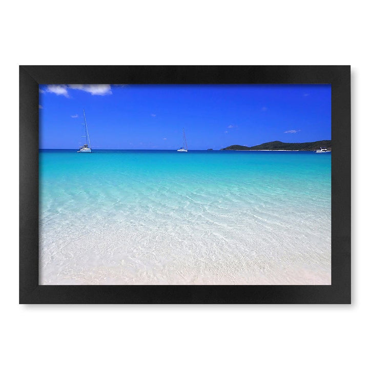 Whitehaven Beach Wall Art Print A4 (21 x 29.7cm) / Matte Black Frame / No Border from our Australian Made Framed Wall Art, Prints & Posters collection by Profile Products (Australia) Pty Ltd