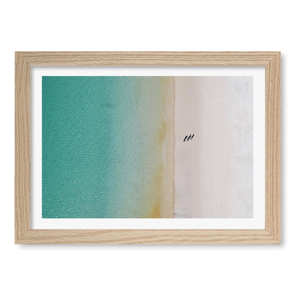 Whitsundays Sands Wall Art Print A4 (21 x 29.7cm) / Natural Oak Frame / White Border from our Australian Made Framed Wall Art, Prints & Posters collection by Profile Products (Australia) Pty Ltd