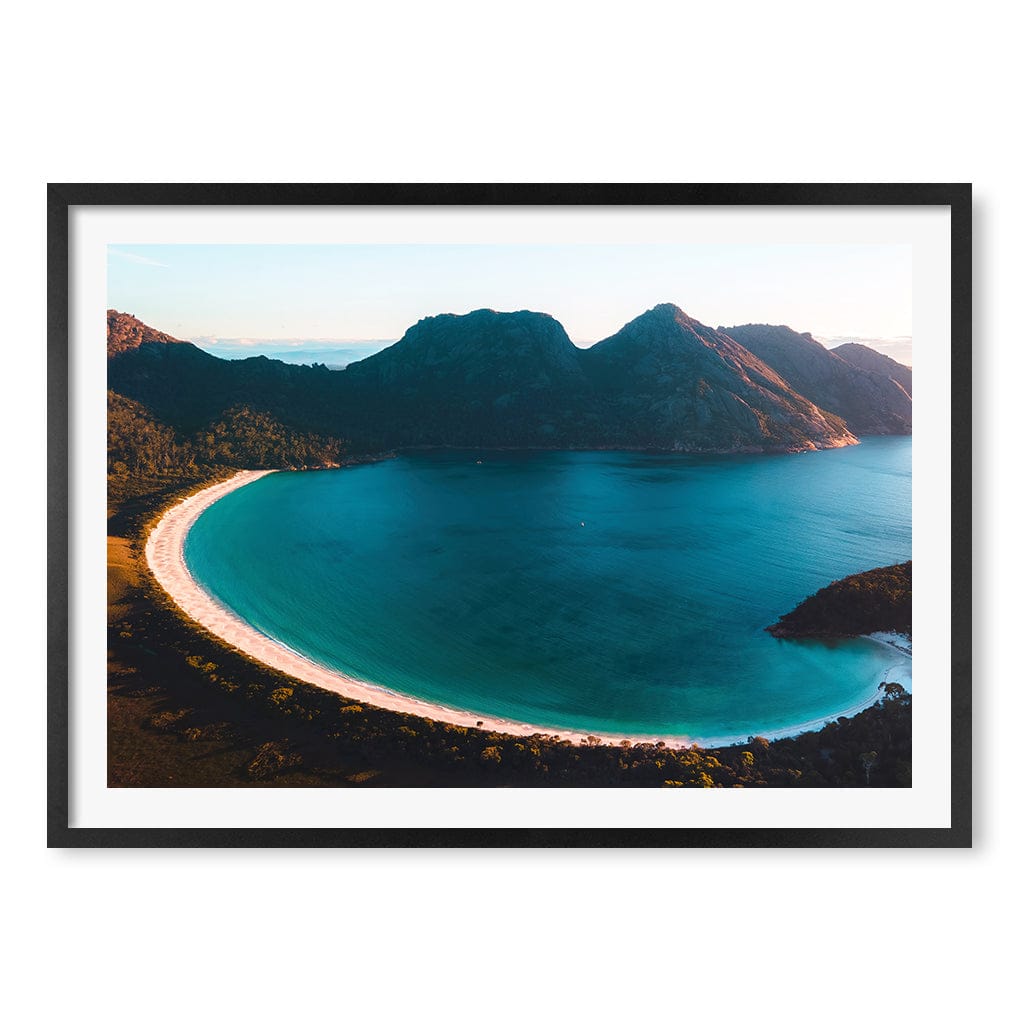 Wineglass Bay Wall Art Print A1 (59.4 x 84.1cm) / Matte Black Frame / White Border from our Australian Made Framed Wall Art, Prints & Posters collection by Profile Products (Australia) Pty Ltd