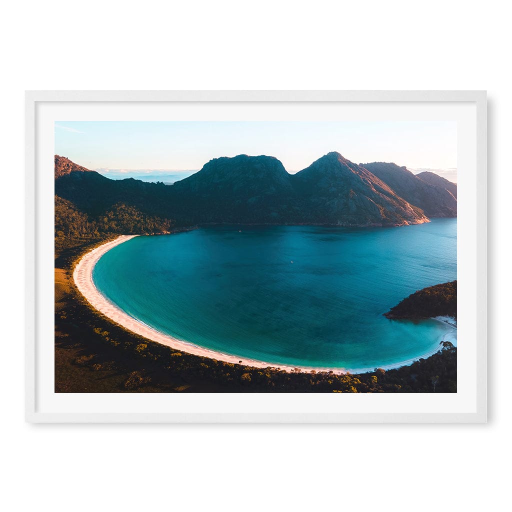 Wineglass Bay Wall Art Print A1 (59.4 x 84.1cm) / Matte White Frame / White Border from our Australian Made Framed Wall Art, Prints & Posters collection by Profile Products (Australia) Pty Ltd