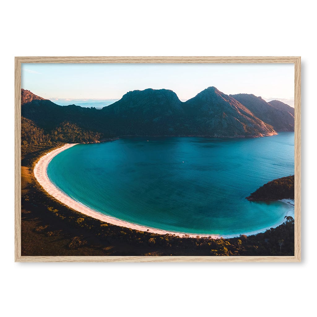 Wineglass Bay Wall Art Print A1 (59.4 x 84.1cm) / Natural Oak Frame / No Border from our Australian Made Framed Wall Art, Prints & Posters collection by Profile Products (Australia) Pty Ltd