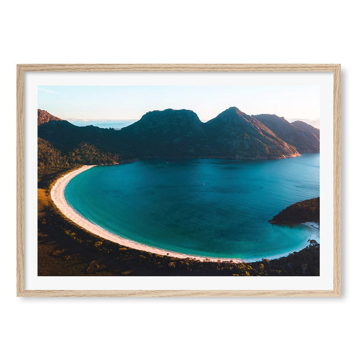 Wineglass Bay Wall Art Print A1 (59.4 x 84.1cm) / Natural Oak Frame / White Border from our Australian Made Framed Wall Art, Prints & Posters collection by Profile Products (Australia) Pty Ltd