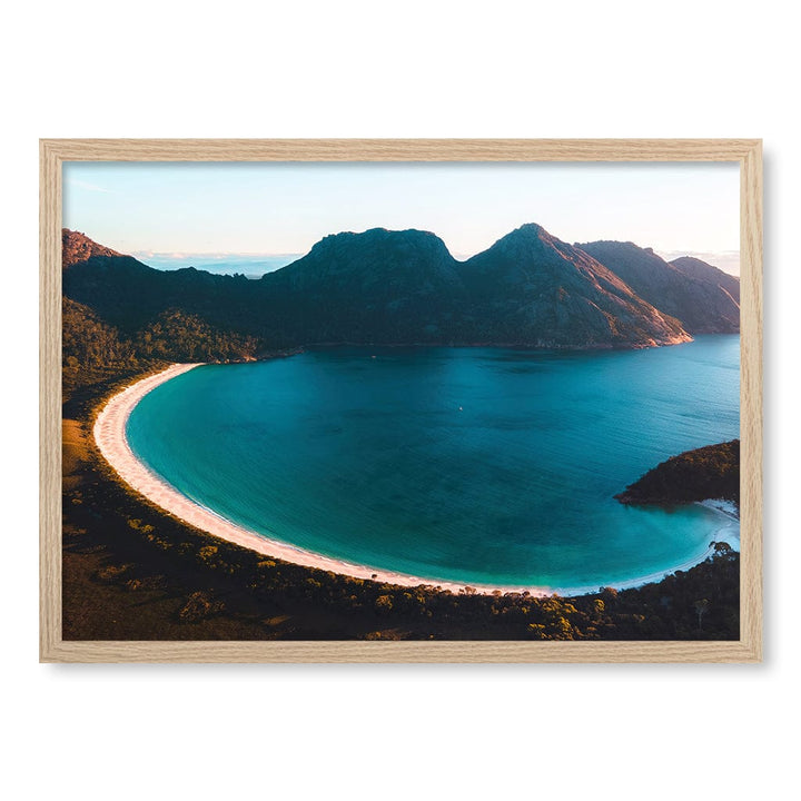 Wineglass Bay Wall Art Print A2 (42 x 59.4cm) / Natural Oak Frame / No Border from our Australian Made Framed Wall Art, Prints & Posters collection by Profile Products (Australia) Pty Ltd