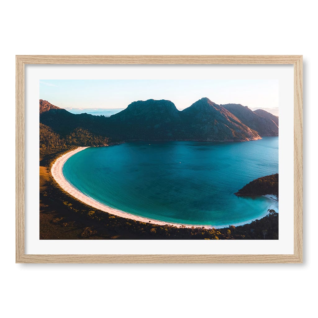 Wineglass Bay Wall Art Print A2 (42 x 59.4cm) / Natural Oak Frame / White Border from our Australian Made Framed Wall Art, Prints & Posters collection by Profile Products (Australia) Pty Ltd