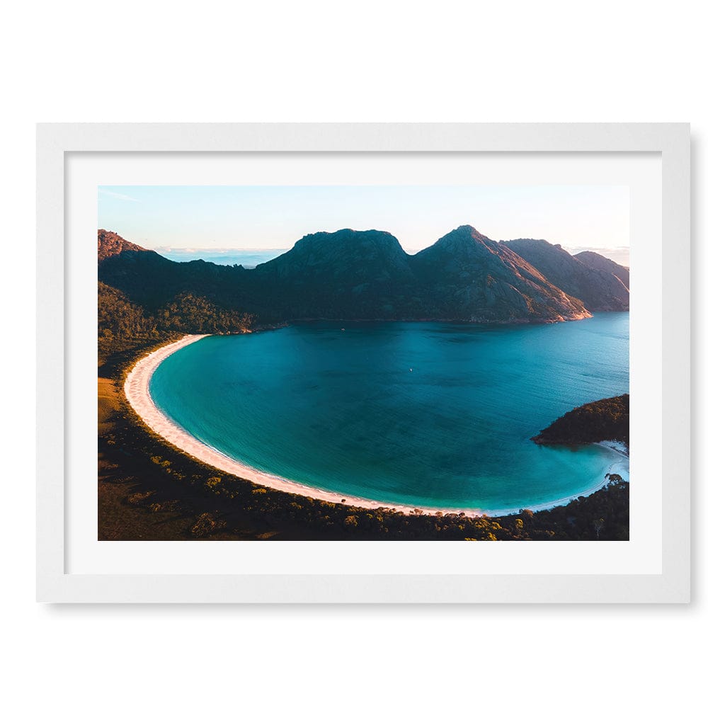 Wineglass Bay Wall Art Print A3 (29.7 x 42cm) / Matte White Frame / White Border from our Australian Made Framed Wall Art, Prints & Posters collection by Profile Products (Australia) Pty Ltd