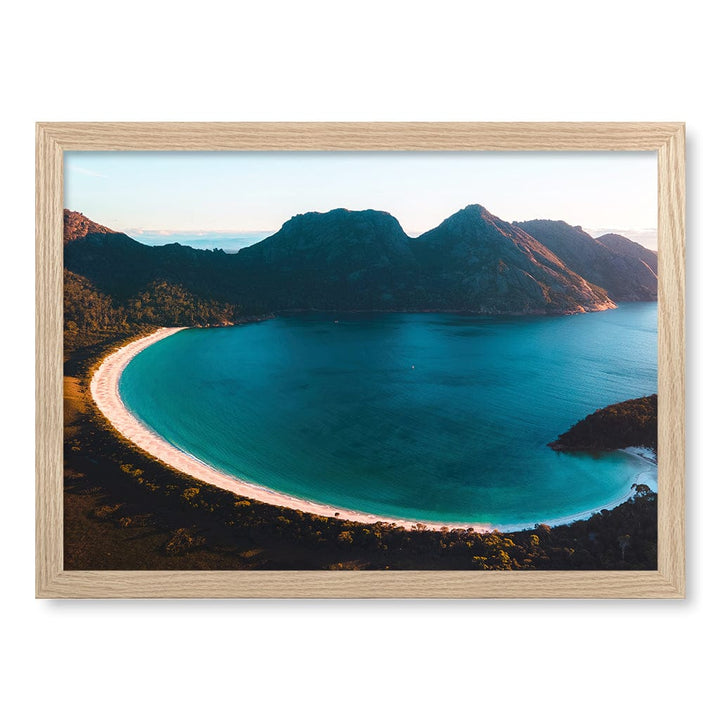 Wineglass Bay Wall Art Print A3 (29.7 x 42cm) / Natural Oak Frame / No Border from our Australian Made Framed Wall Art, Prints & Posters collection by Profile Products (Australia) Pty Ltd