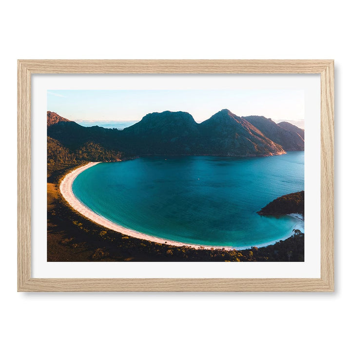 Wineglass Bay Wall Art Print A3 (29.7 x 42cm) / Natural Oak Frame / White Border from our Australian Made Framed Wall Art, Prints & Posters collection by Profile Products (Australia) Pty Ltd