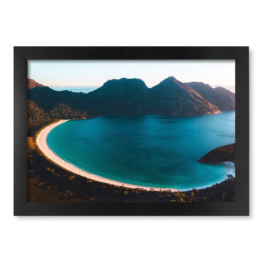 Wineglass Bay Wall Art Print A4 (21 x 29.7cm) / Matte Black Frame / No Border from our Australian Made Framed Wall Art, Prints & Posters collection by Profile Products (Australia) Pty Ltd