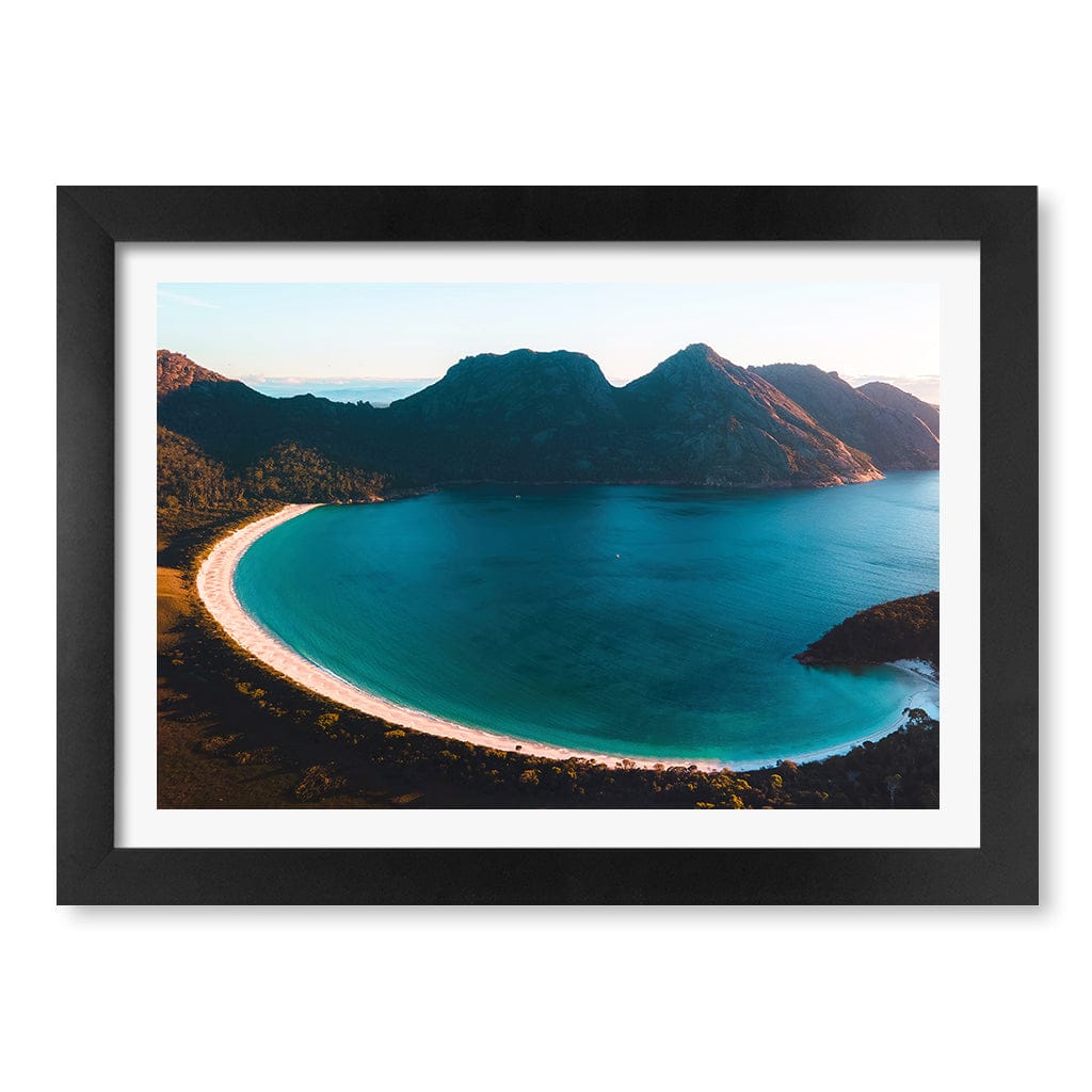 Wineglass Bay Wall Art Print A4 (21 x 29.7cm) / Matte Black Frame / White Border from our Australian Made Framed Wall Art, Prints & Posters collection by Profile Products (Australia) Pty Ltd