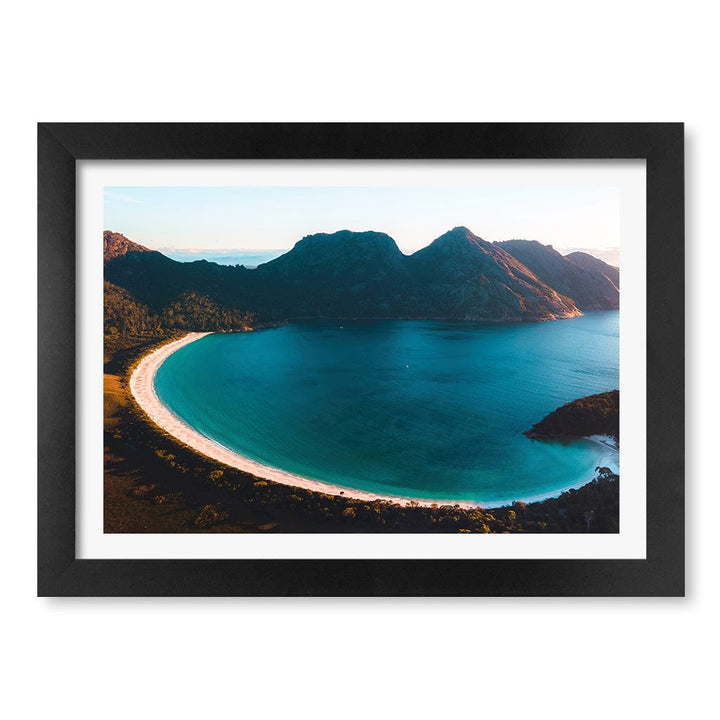 Wineglass Bay Wall Art Print A4 (21 x 29.7cm) / Matte Black Frame / White Border from our Australian Made Framed Wall Art, Prints & Posters collection by Profile Products (Australia) Pty Ltd