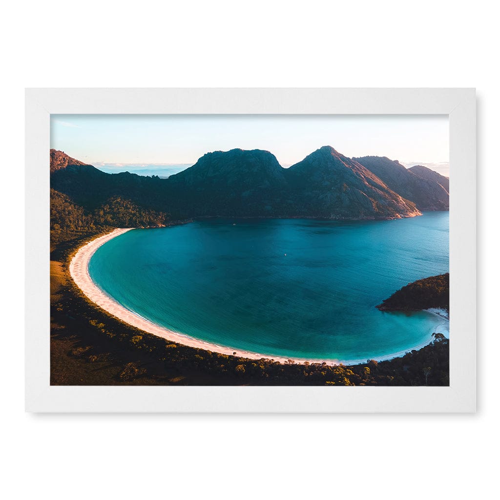 Wineglass Bay Wall Art Print A4 (21 x 29.7cm) / Matte White Frame / No Border from our Australian Made Framed Wall Art, Prints & Posters collection by Profile Products (Australia) Pty Ltd
