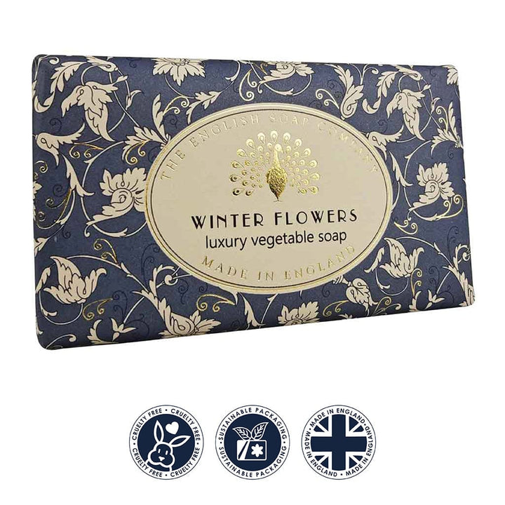 Winter Flowers Christmas Soap Bar from our Luxury Bar Soap collection by The English Soap Company