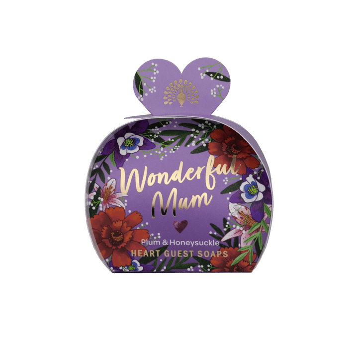 Wonderful Mum - Plum & Honeysuckle Mini Heart Gift Soaps (3 x 20g) from our Luxury Bar Soap collection by The English Soap Company