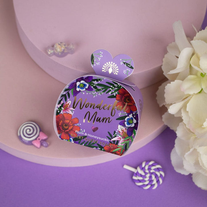 Wonderful Mum - Plum & Honeysuckle Mini Heart Gift Soaps (3 x 20g) from our Luxury Bar Soap collection by The English Soap Company